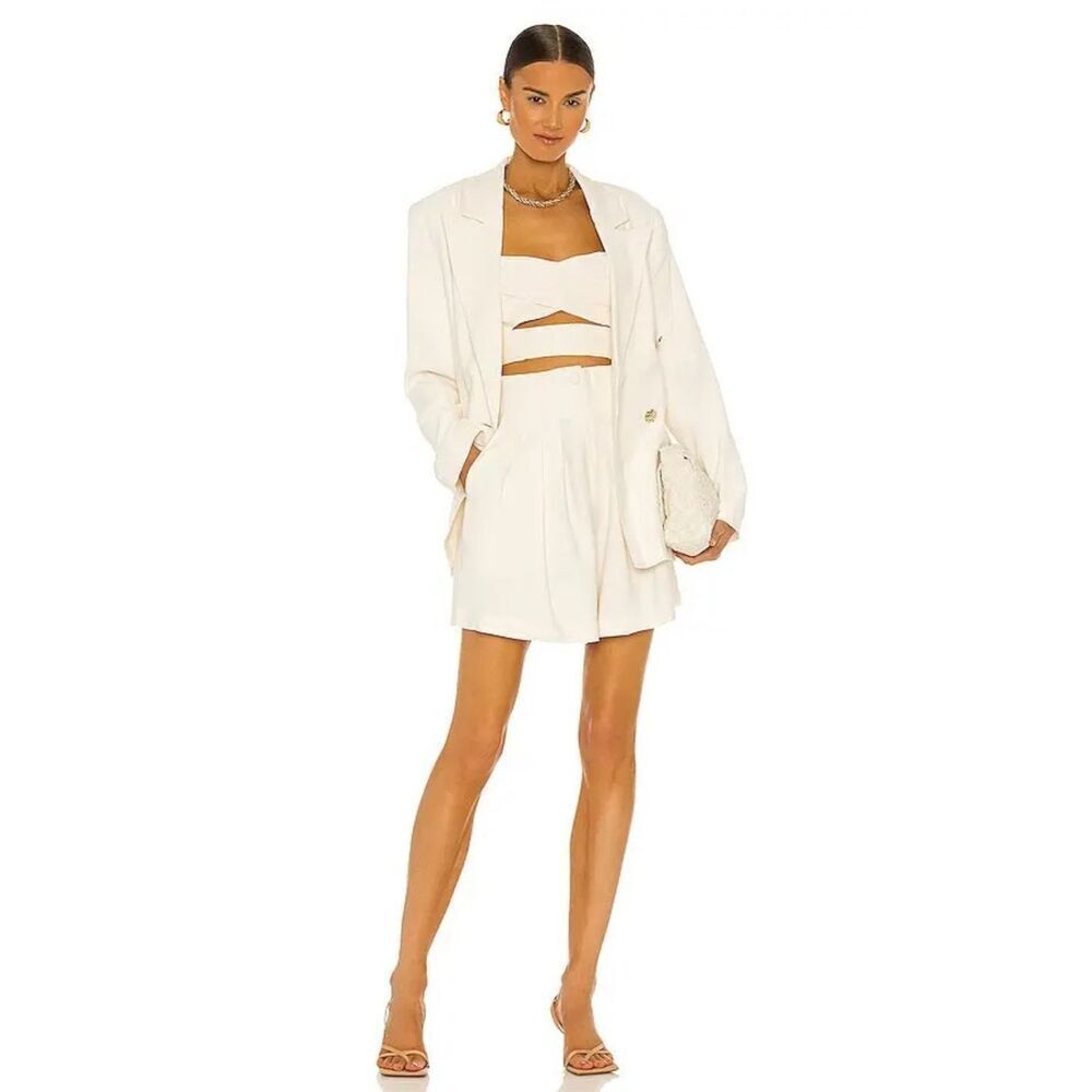 NWT Sabina Musayev Edmond Shorts High Rise in Off White Size XS